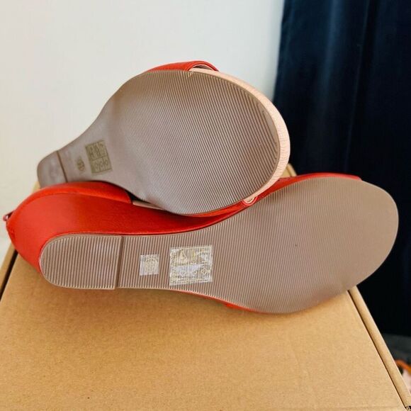 JOURNEE COLLECTION Aretha d'Orsay Wedge Sandal, Vegan‎ Leather Rust, 9.5, NWOB - Picture 6 of 15